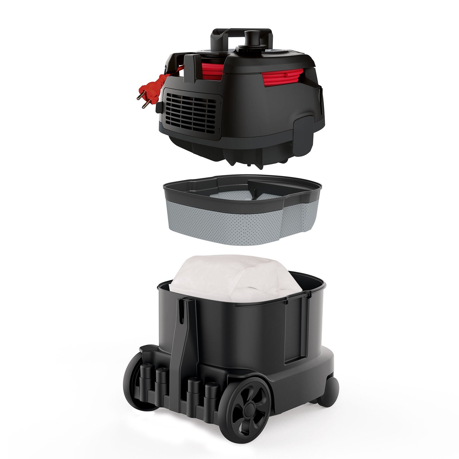 Pullman E-Tek Pro with the dust bag compartment open