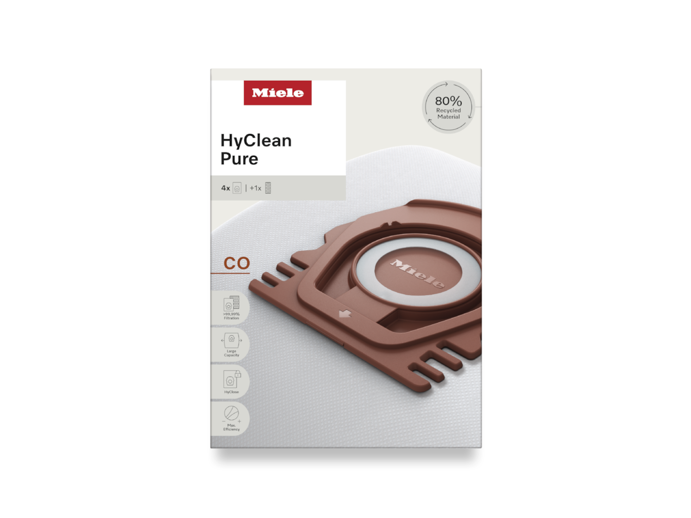 Miele CO HyClean Pure Vacuum Bags 4 Pack Miele CO HyClean Pure Vacuum Bags (4 Pack)