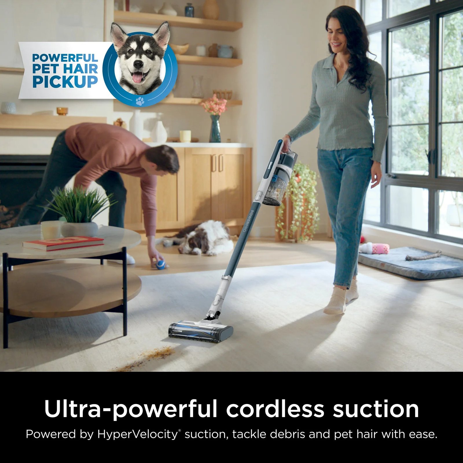 Shark PowerPro cordless stick vacuum IZ373HANZ white and Adriatic teal 6