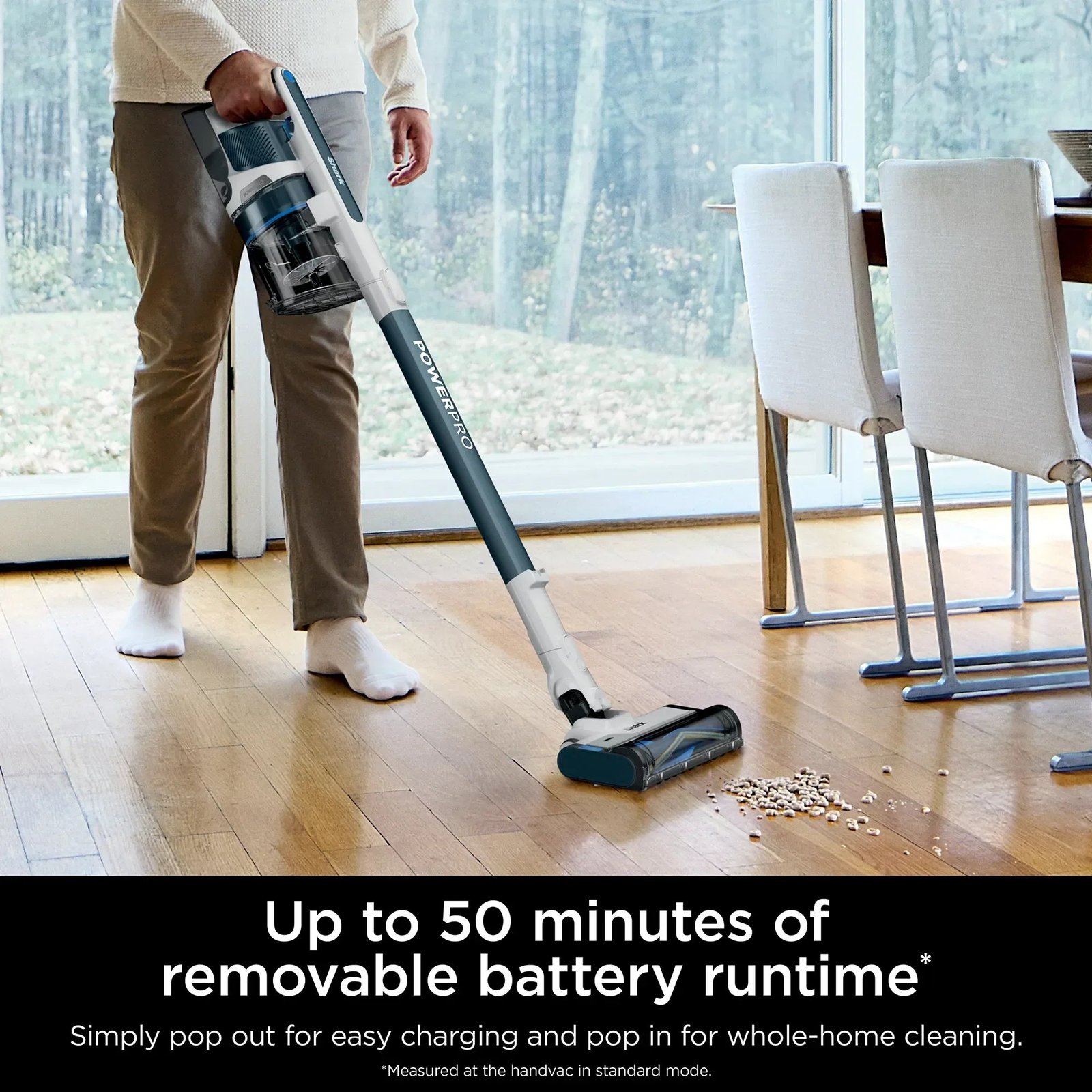 Shark PowerPro cordless stick vacuum IZ373HANZ white and Adriatic teal 8